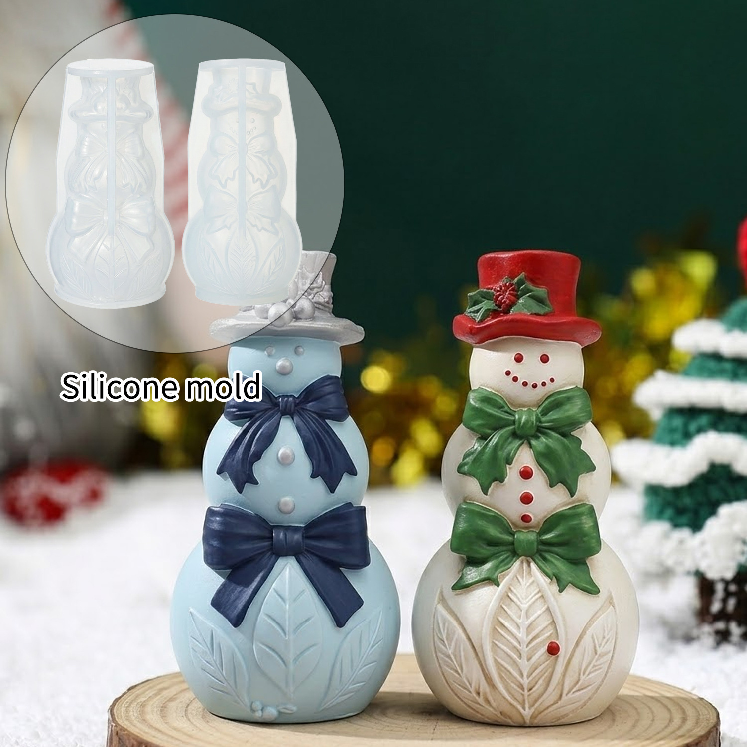 Xmas Candle Making - 3D-форма для снежного человечка с бантом