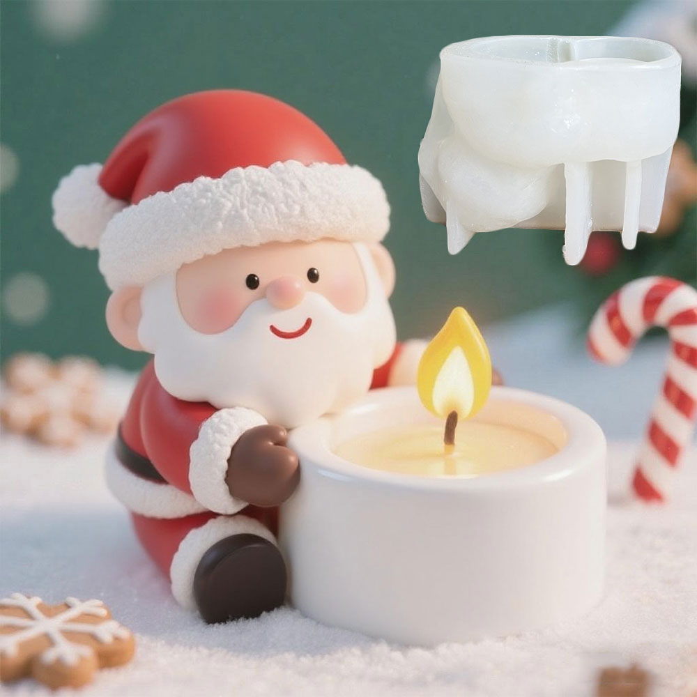 Xmas Candle Making - DIY Санта-Клаус подсвечник силиконовая форма милые