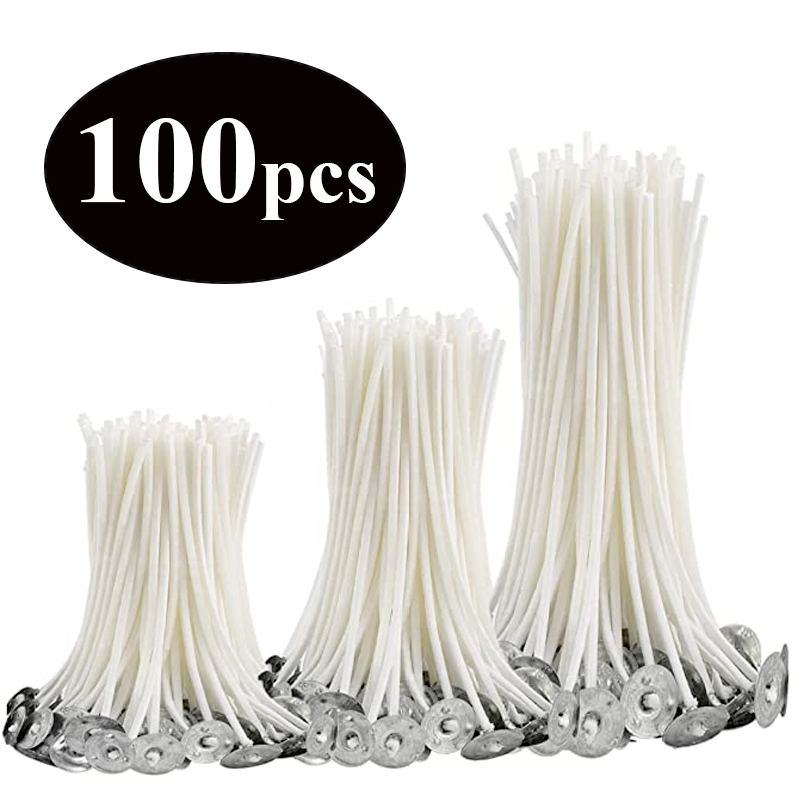 Cotton Wick Pre Tabbed - Бездымные фитили для свечей 2,6-20 см,