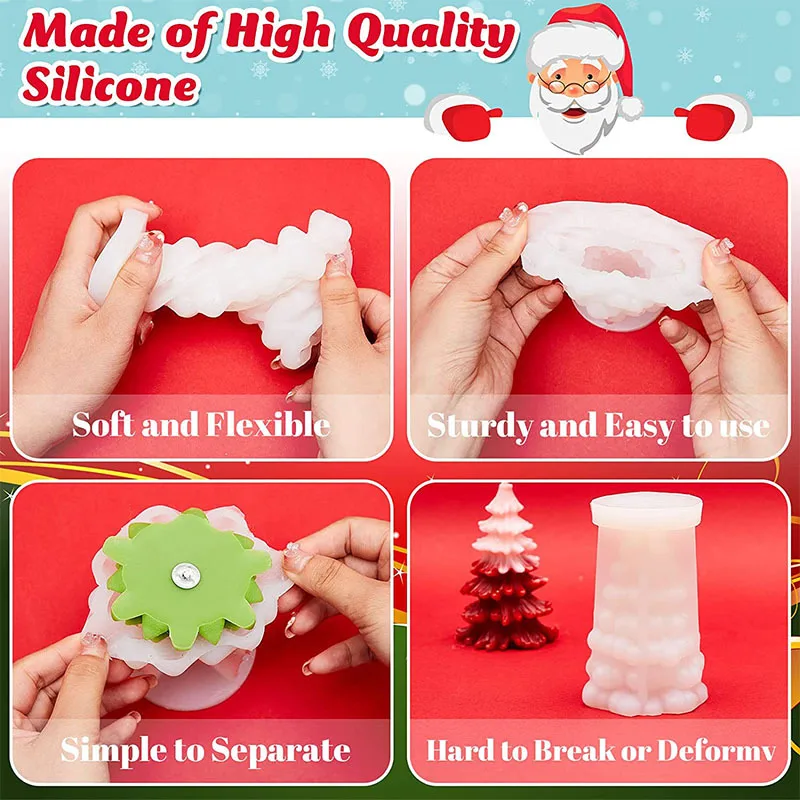 3D силиконовая форма в форме д – обзор и цена Xmas Candle Making